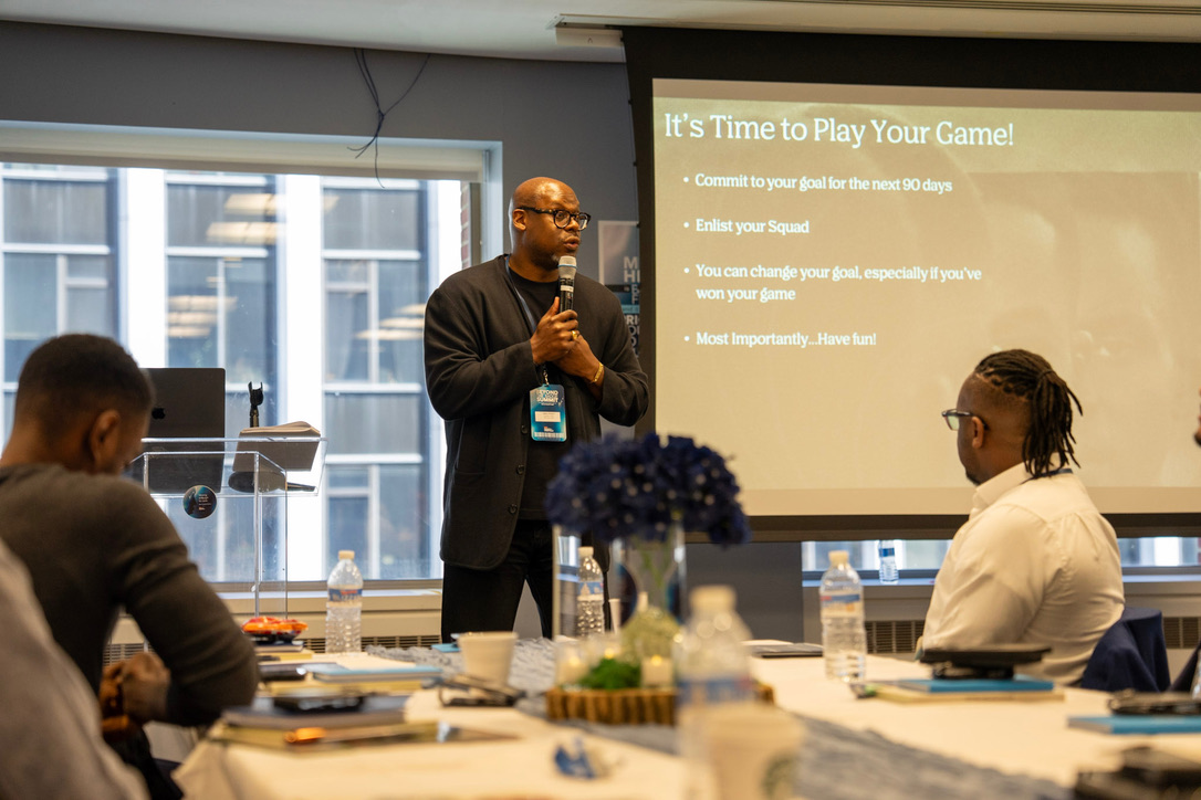 Jason presenting 'It's Time to Play Your Game' to participants